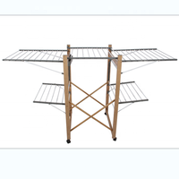 Séchoir à linge pliable de luxe en bois et PVC de haute qualité pour la maison, utilisable à l'intérieur ou à l'extérieur