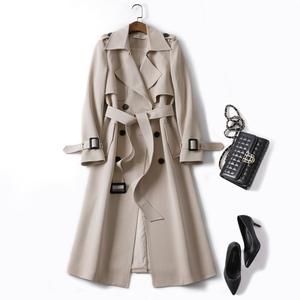Vente en Gros Printemps 2026 Nouvelle Collection <span class=keywords><strong>Manteau</strong></span> Femme <span class=keywords><strong>D</strong></span>écontracté Ample Style Britannique Populaire, Col Tailleur, Coupe-Vent Long <span class=keywords><strong>au</strong></span>-<span class=keywords><strong>dessus</strong></span> du Genou - Product Image 4