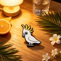 Pin de Solapa Esmaltado Personalizado de Calidad Premium con Diseño de Aves Tropicales y Dibujos Animados de Loros, Paquete de Regalo de Recuerdo de Viaje, Fabricante OEM al por Mayor