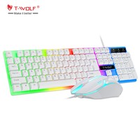 Kit Clavier et Souris Ordinateur Gaming T-WOLF TF230 en Gros, Rétroéclairé USB Filaire, Disposition Arabe