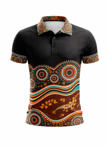 <span class=keywords><strong>Polo</strong></span> Personalizzate all'Ingrosso 100% Poliestere Stile Aborigeni, Asciugatura Rapida, Traspiranti, Sublimate, <span class=keywords><strong>Taglie</strong></span> <span class=keywords><strong>Forti</strong></span> da Uomo - Product Image 6