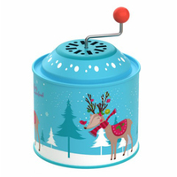 Boîte à musique en métal à manivelle personnalisée, carrousel pour enfants, boîte à musique en étain, cadeau musical de dessin animé pour les fêtes
