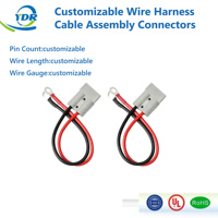 Kabel Rakitan Sambungan Cepat Baterai Custom 50A 120A 175A 350A 600V dengan Terminal O Ring untuk Forklift Listrik dan Solar Winch