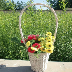 <strong>Antique</strong> Wash Handmade Rattan Tea Cup Planter <strong>Basket</strong> Wicker Flower <strong>Basket</strong> Willow Garden Pot - Product Image 4