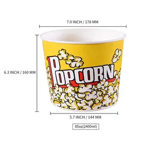 Free Design Food Grade Pop Corn Kraft Paper Microwave 130 oz Packaging Bag Box For Popcorn