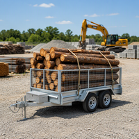 Remorque à plateau galvanisée robuste 8x5 avec cage pour le transport de matériaux de construction