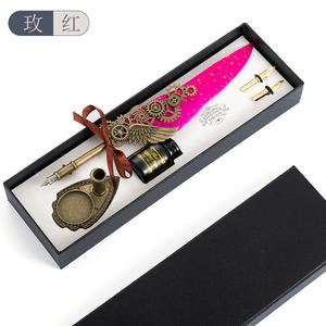 Cadeau de la Saint-Valentin, <span class=keywords><strong>plume</strong></span> à encre européenne, <span class=keywords><strong>plume</strong></span> à plumes médiévale et ensemble d'encre, ensemble de calligraphie <span class=keywords><strong>vintage</strong></span> britannique, ensemble de quilling pour étudiants - Product Image 6