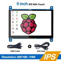 Módulo TFT IPS TFT LCD de 5 pulgadas, placa controladora de pantalla táctil capacitiva de 800x480, para Raspberry Pi