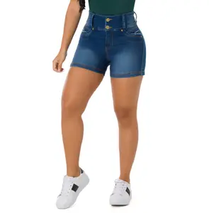 S-5XL Dames Hoge Taille Shorts Four Knoop Fashion Zomer Casual Dames Sexy Skinny Feminino Denim Broek Korte Jeans Voor Dames