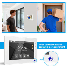Système d'interphone vidéo 1V18POE, téléphones de porte contrôlés par Tuya, accès multi-appartements, interphone vidéo filaire TCP/IP pour la sécurité - Product Image 4
