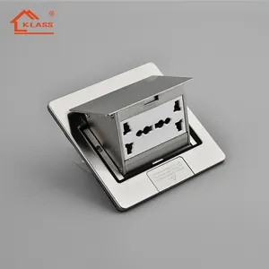 Factory Price Black color Home Aluminum Alloy Pop-up Floor Socket Box with 13A+13amp multiple mouth socket