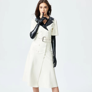 LatexCatfish Combinaison en <span class=keywords><strong>latex</strong></span> pour <span class=keywords><strong>femme</strong></span>, coupe ajustée, à double boutonnage, avec ceinture - Product Image 1