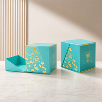 Boîtes en carton rigide à double porte, personnalisables avec logo, pour parfums et bougies parfumées, avec insert en carton gris