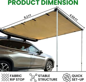 Auvent de véhicule et de voiture pour le camping en plein air, auvent latéral de toit escamotable, pieds pour Jeep/SUV/camion/fourgonnette - Product Image 2