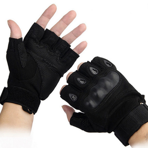 Guantes de entrenamiento de ajuste cruzado para levantamiento de pesas táctico mecánico sin dedos de seguridad ENTE para protección de nudillos - Product Image 4