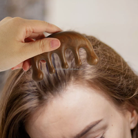 Peigne de massage des méridiens de la tête, outil de massage Gua Sha en bois pour la thérapie par acupuncture des cheveux