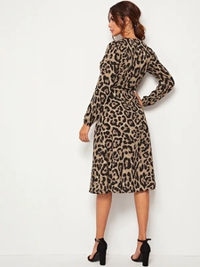 Abito estivo da <span class=keywords><strong>donna</strong></span> con cintura con stampa leopardata - Product Image 5
