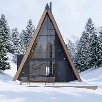 Nouvelle Villa Modulaire en Forme de Triangle, Structure en Acier Personnalisée, Bâtiment de Bureau Préfabriqué Moderne, Maison Extérieure, Hôtel, 2 Chambres