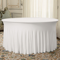 Housse de table en spandex blanc imperméable, extensible et faite sur mesure pour la décoration de mariage