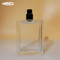 Bouteille de parfum transparente vide de luxe personnalisée ronde bouteille de parfum design bouteille de parfum avec boîte