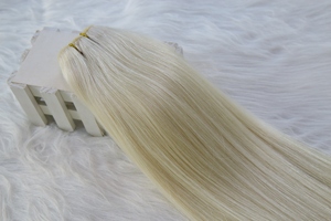 Envío Directo, 20 Pulgadas # Extensiones de Cabello Liso 60A, Cabello Humano Europeo, Trama de Piel, Puntas Gruesas, Blancas, para Mujeres, en Stock - Product Image 3