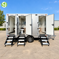 Remorque de toilettes mobiles personnalisée Goeasy avec sol antidérapant et ventilateur pour une utilisation en extérieur sur une longue durée