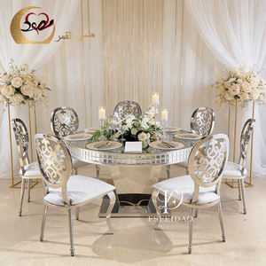 Table de salle à manger rectangulaire moderne en acier inoxydable doré/doré rose avec plateau en verre pour la maison, l'hôtel, l'extérieur et les appartements - Product Image 2