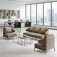 Ensemble de canapés de bureau en cuir au design moderne, fourni par l'usine