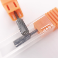 Petite fraise à ongles en carbure, à tête plate, rotation bidirectionnelle, pour le retrait de gel, le façonnage d'acrylique et le nettoyage des ongles