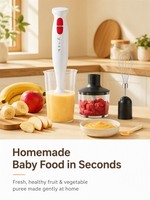 300W Staafmixer met 2 snelheden, laag geluidsniveau, direct leverbaar voor smoothies, soep & babyvoeding, voor gebruik in de keuken