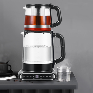 Thị trường Trung Đông 1.5l + 1.1L ấm trà thủy tinh Ấm đun nước loại mới của đôi Ấm đun nước thủy tinh không dây điện bình Ấm đun nước - Product Image 1