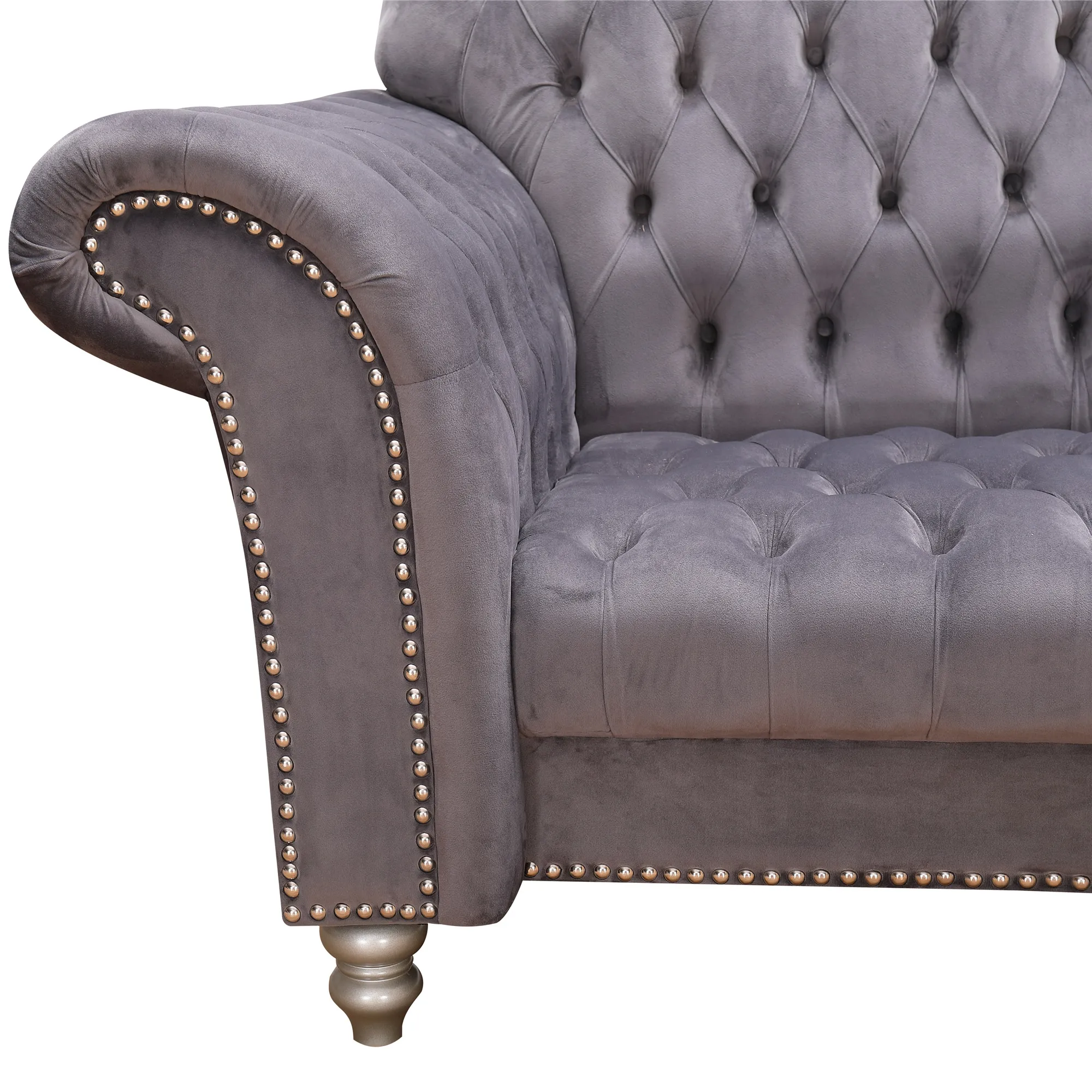 2021 oturma odası kanepeleri klasik elegance chesterfield kadife kumaş kanepe 3 koltuk