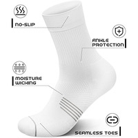 Chaussettes de course à compression, chaussettes athlétiques rembourrées avec soutien de la voûte plantaire