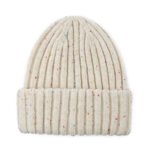 수채화 스페클 비니 부드러운 옴브레 도트 리브 니트 모자 은은한 파스텔 팔레트 편안한 슬라우치 캡 부드러운 감성의 일상 착용용 - Product Image 2