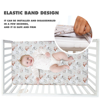 Elinfant drap de lit pour bébé tricoté en polyester drap ajusté pour enfants drap de lit housse de drap de lit 2 pièces ensemble cadeau