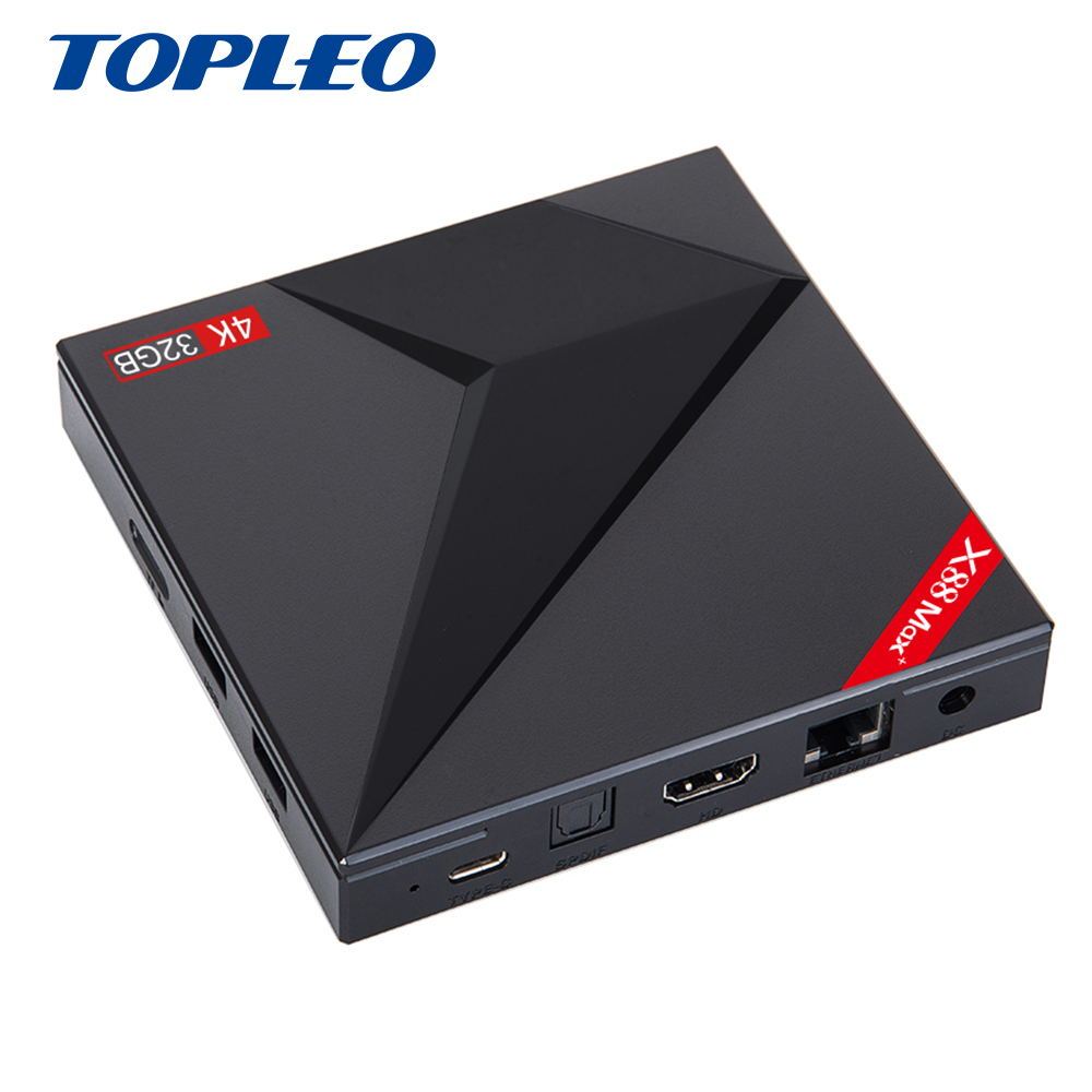 1 Tipo-c USB X88 MAX + RK3318 ram 4 GB rom EMMC 64 GB 4 k hdd mundo receptor de tv player android 9,0 set top tv box
