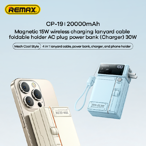 CP-19 30W Lanyard Foldable Holder AC Plug Magnetic 15W Wireless Charging Power Banks Station 20000mAh CP-19 Foldable Holder AC P - Product Image 2