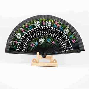 Éventail pliant de luxe en bambou espagnol, personnalisé, double face, pour femme, en bois, vente en gros - Product Image 2