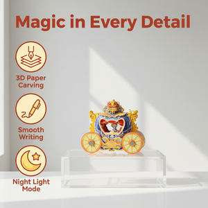 Ensemble de notes 3D en papier artisanal, thème Voiture Citrouille <span class=keywords><strong>Cendrillon</strong></span>, pour enfants, bricolage, cadeau de luxe, décoration de bureau à domicile, pour les fêtes et anniversaires, OEM - Product Image 2