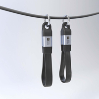 VCOM Cable USB tipo C corto de 13cm con llavero portátil USB4 80Gbps datos 240W PD carga 8K 60Hz UHD Video para banco de energía