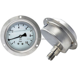 -1-10Bar Líquido Enchido Manômetro de Aço Inoxidável com <span class=keywords><strong>Flange</strong></span> Frontal 4 "Face Dial <span class=keywords><strong>Gauge</strong></span> para Água Oil Air <span class=keywords><strong>Pressure</strong></span> - Product Image 1