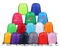 Sac à dos pliable en polyester 210D avec cordon de serrage, sac de voyage noir, sac à cordon pour la gym, les sports, logo personnalisé, unisexe STO-2