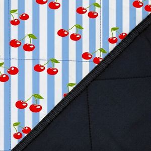 Cherry Print Picnic Sand Waterproof <b>Foldable</b> Quilted Outdoor Mat With Carry <b>Bag</b> Family <b>Beach</b> Park Blanket - Product Image 4