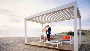 Precios de fábrica Impermeable Garaje Sombreado Pérgolas Pergula Miniatura Jardín al aire libre Pérgola de <span class=keywords><strong>aluminio</strong></span> - Product Image 4