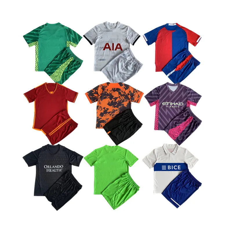 24-24 neues modell günstig junge futbol ronaldo trikot oem benutzerdefiniertes logo sublimation thailändische qualität kinder fußball-uniform set