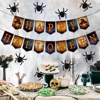 Lot de décorations d'Halloween en forme d'araignées - Boules en papier nid d'abeille, guirlandes suspendues et toile de fond pour fêtes dans les maisons hantées (MOQ 50)