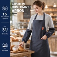 Tablier brodé en polycoton imperméable, lavable en machine, réutilisable, avec LOGO personnalisé, pour adulte, vente en gros, pour le nettoyage