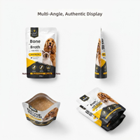 Emballage imprimé pour friandises pour chats et chiens, sachet vertical, fermeture éclair refermable thermoscellée, matériau BOPP