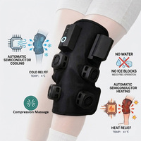 Masseur électrique sans fil 3-en-1 pour les genoux, cryothérapie et thérapie par compression thermique, avec batterie amovible pour soulager la douleur