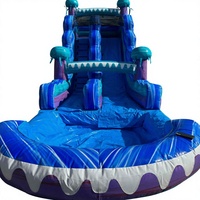 Grand plaisir - Toboggan aquatique gonflable WOLONG en PVC pour enfants, pour les fêtes intérieures/extérieures